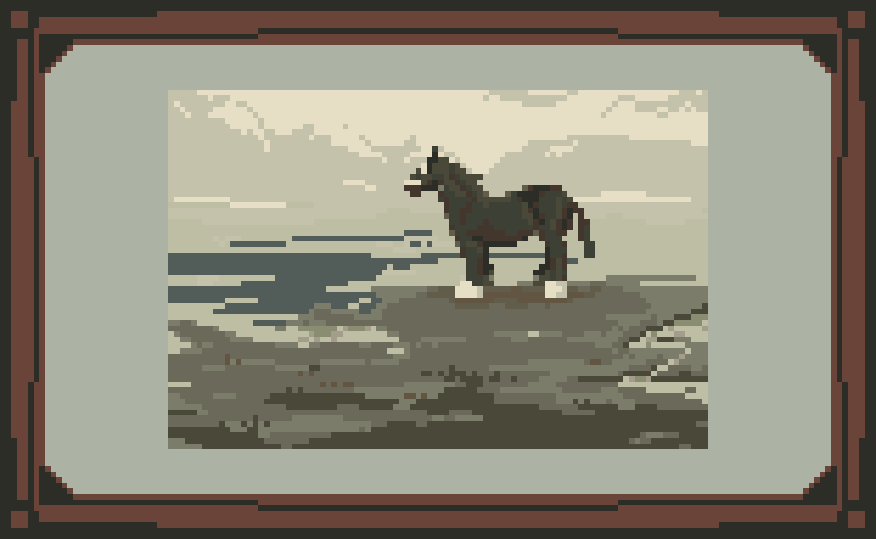 Horse on the shore